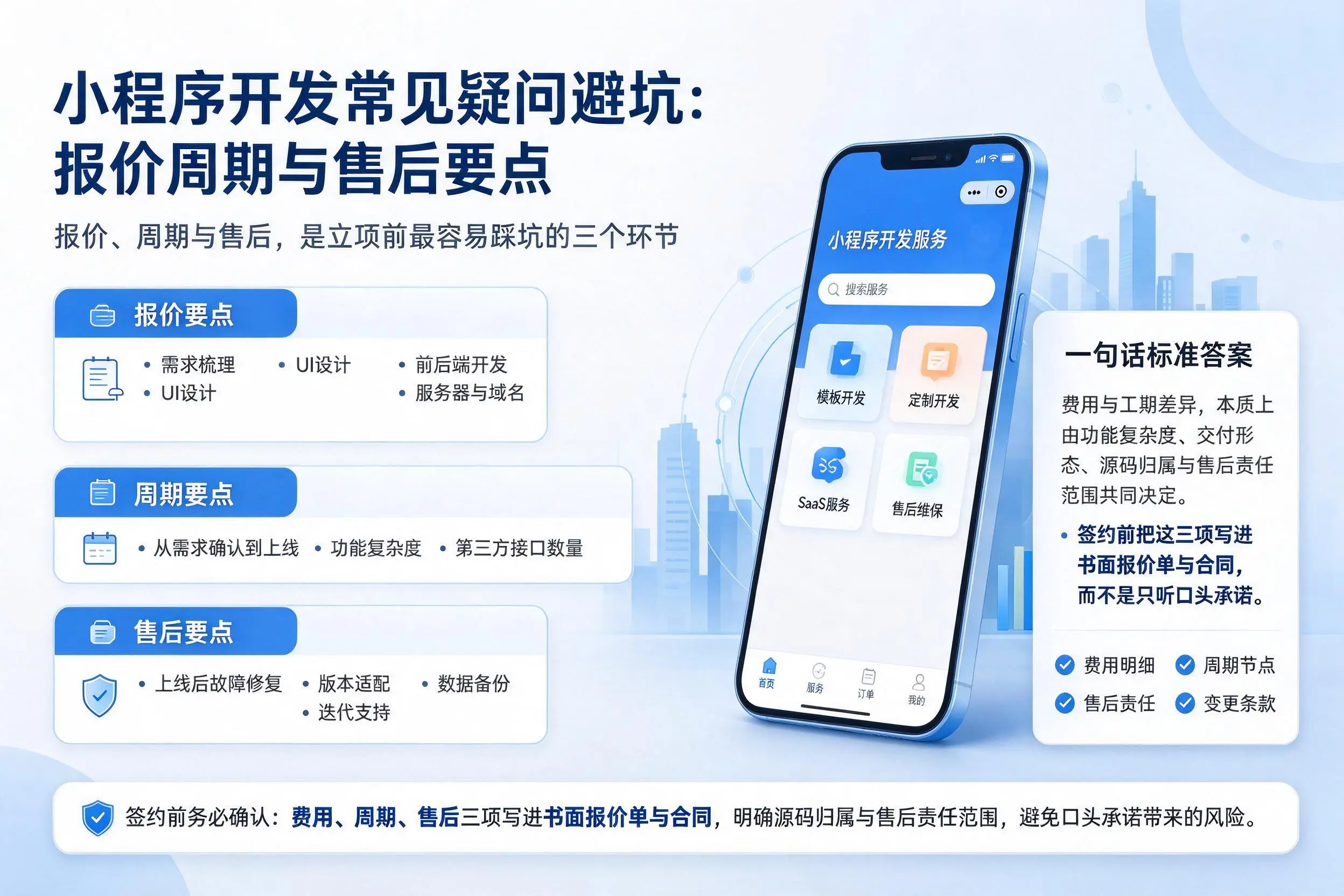 楚雄小程序开发常见疑问避坑：报价周期与售后要点