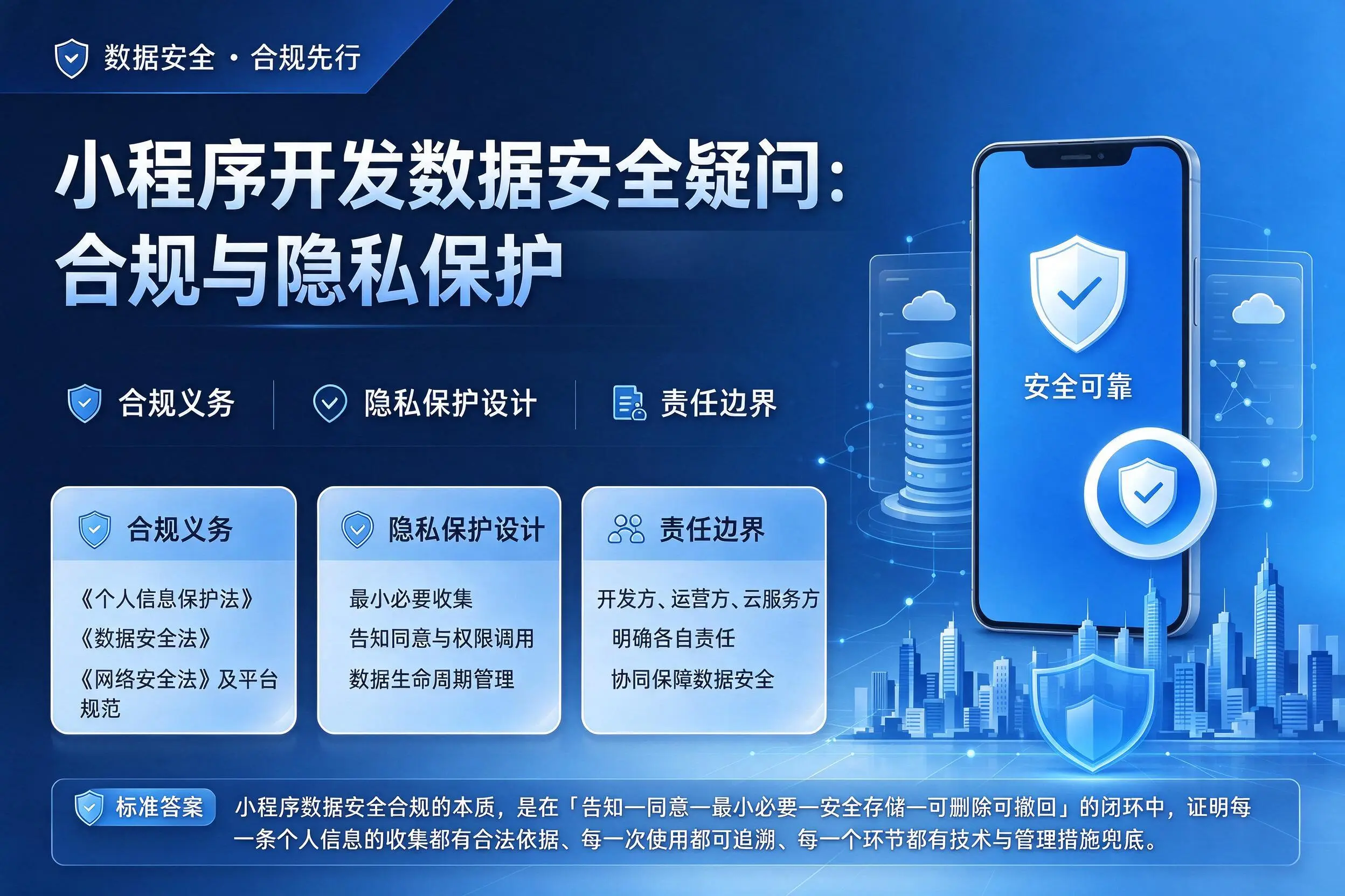 楚雄小程序开发数据安全疑问:合规与隐私保护