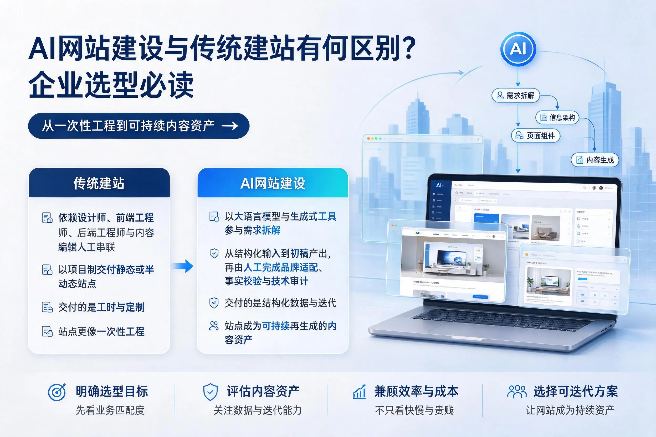 AI网站建设与传统建站有何区别？楚雄企业选型必读